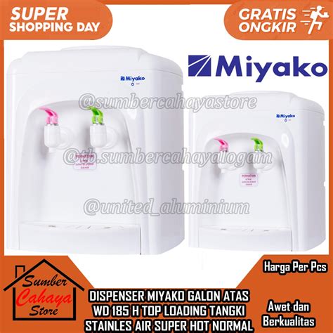 Miyako Normal Hot Gallon Dispenser WD185H Water Disfenser Hot Cool WD 185h Table 2 Faucets