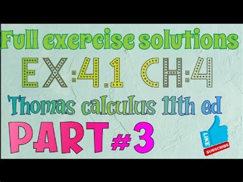 Ex Ch Part Thomas Calculus Th Ed Full Exercise Solutions