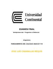 Jose Cabanillas Examen Final Pdf Examen Final Semipresencial