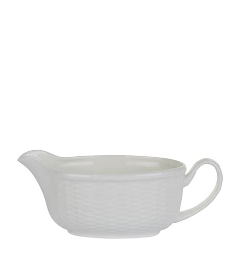 Wedgwood White Nantucket Basket Sauce Boat Harrods Uk