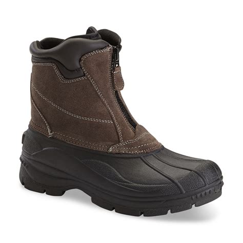 Totes Mens Glacier 8 Front Zip Snow Duck Boot Brown