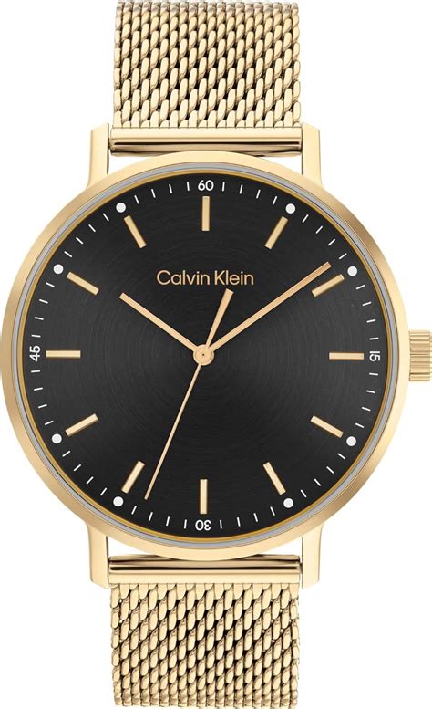 Calvin Klein Analogue Quartz Watch For Men With Gold Colored Stainless