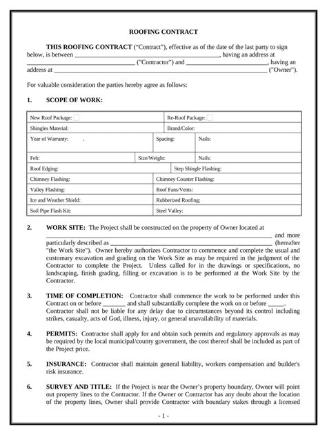 Roofing Contract Fill Out Sign Online Dochub