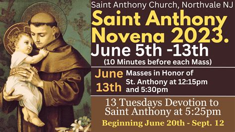 Novena to St. Anthony - Saint Anthony Roman Catholic Church - Northvale, NJ