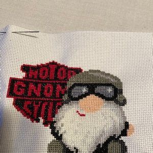 Biker Gnome Beer Cross Stitch Pattern Pdf Funny Small Alcohol Etsy