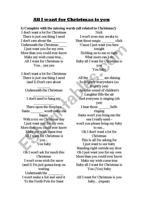 All I Want For Christmas Is You Mariah Carey Lyrics 2021