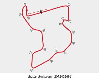 Mandalika Circuit Map Vector Indonesia Motorsport Stock Vector Royalty