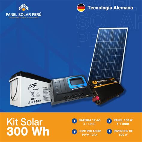 Kit solar Peru 300Wh dia Casa Campo ONDA MODIFICADA Panel Solar Perú