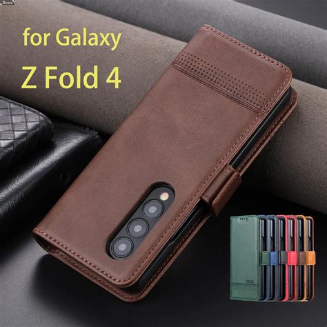 Capa Flip De Couro Para Samsung Galaxy Z Fold4 Adsor O Magn Tica Estojo