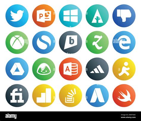 20 Social Media Icon Pack Including Google Analytics Aim Brightkite