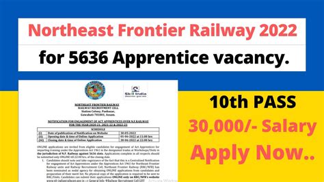 Northeast Frontier Railway Apprentice Recruitment Syllabus Rrc