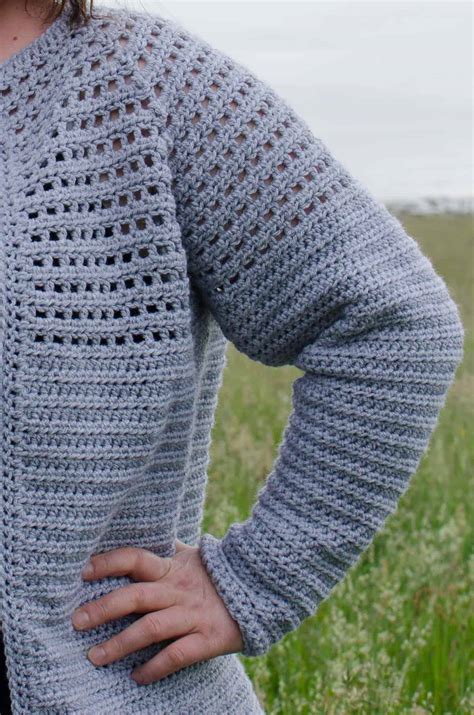 Simple Top Down Raglan Cardigan FREE Crochet Pattern Joy Of Motion