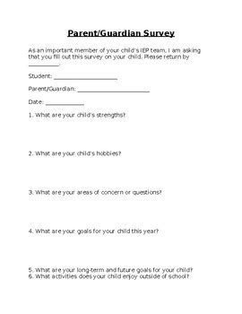 Parent Guardian Survey By Mrs Uhlendorf TPT