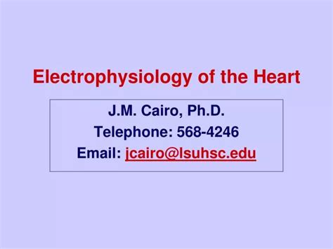 Ppt Electrophysiology Of The Heart Powerpoint Presentation Free