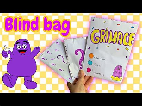 Blind Bag Grimace Shake Squishy Asmr Surprise Paper Squishy Youtube