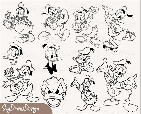 Donald Duck Bundle Svg Shirt Files For Cricut And Silhouette Etsy