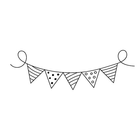 Premium Vector Holiday Bunting Flags In Doodle Style Carnival Garland