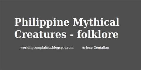 Philippine Mythical Creatures - folklore