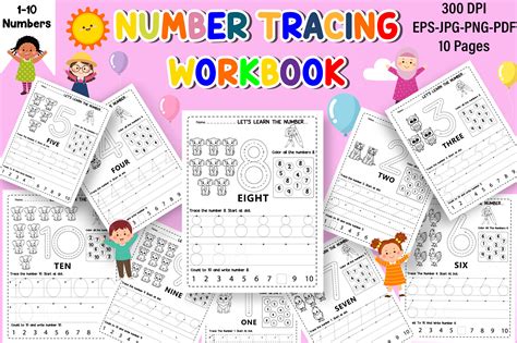 Numbers Tracing 1 10 Worksheets Graphic By Mn Design · Creative Fabrica