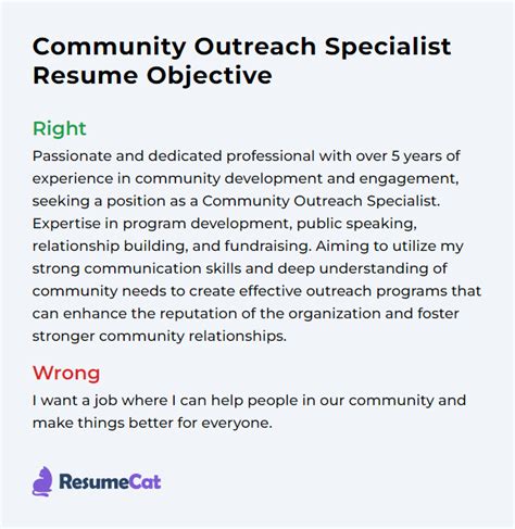 Top 18 Community Outreach Specialist Resume Objective Examples