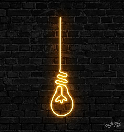 Bulb neon sign bulb lamp neon sign light bulb sign led neon light home ...