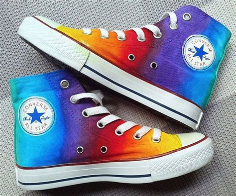 Brighten Up Your Outfit By Adding Some Color To It With These Rainbow Converse Shoes These