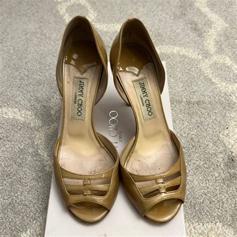 Jimmy Choo Shoes Jimmy Choo Patent Nude Heels Rubber Soles Added Comes With Original Box