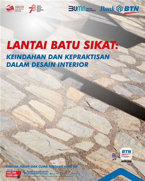 lantai batu sikat keindahan  kepraktisan  desain interior