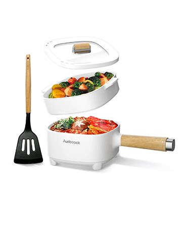 Audecook Hot Pot Elettriche Con Vaporetto L Portatile Mini