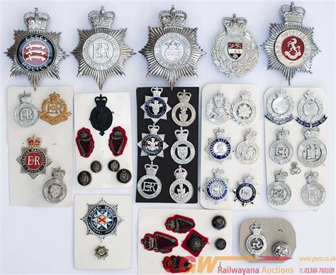 A Large Selection Of British Police Helmet Badges