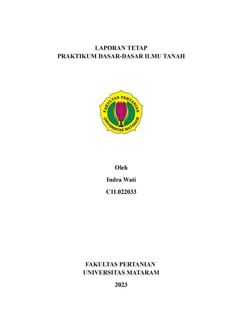 Laporan Tetap Ddit Laporan Tetap Praktikum Dasar Dasar Ilmu Tanah