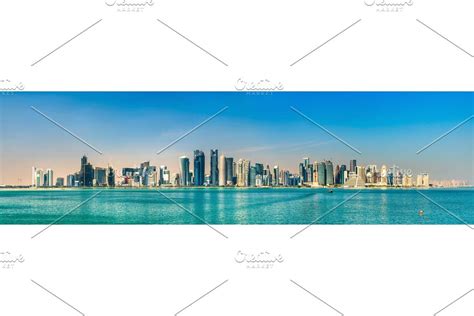 Skyline of Doha, the capital of Qatar. #Sponsored , #AFFILIATE, #green# ...