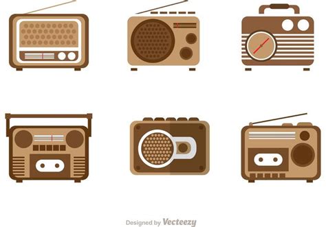 Retro Radio Vektoren Packen Vektor Kunst Bei Vecteezy