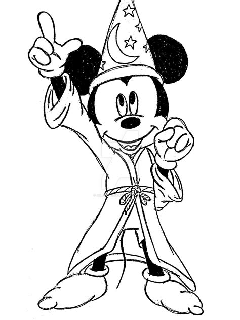 Sorcerer Mickey Drawing | Free download on ClipArtMag