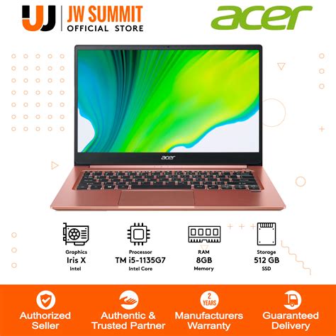 Acer Swift 3 SF314-59-5934 14" Intel Core i5-1135G7 8GB 512GB SSD Win 10 Laptop (Pink) | Lazada PH