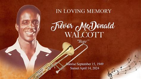 Celebrating The Life Of Trevor McDonald Walcott YouTube