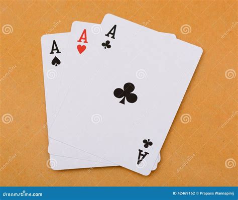 Poker Card Three Of A Kind Ace Poker Stock Photo - Image: 42469162