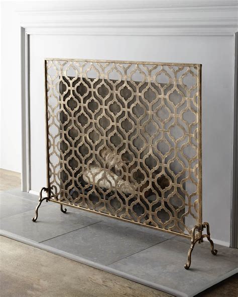 Oversize Single Panel Iron Fireplace Screen Horchow