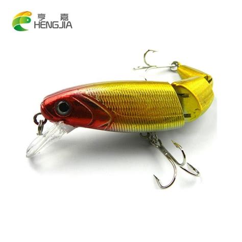 Cheap Hengjia Pcs Sections Hard Jointed Minnow Fishing Bait Hooks