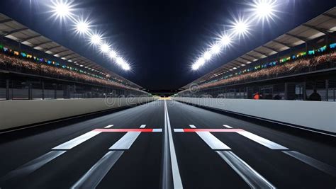 A Professional High-detail Night Scene of a Motorcycle Race Track ...