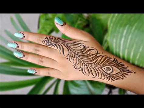 Simple Peacock Feather Tattoo Design Peacock Feather Mehndi Design