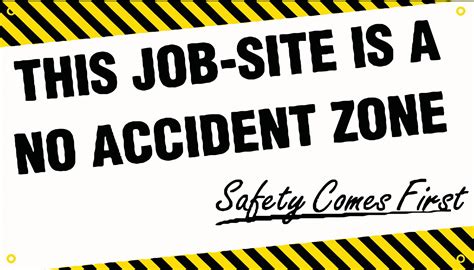 Accuform Banner Safety Banner Legend This Job Site Is A No Accident