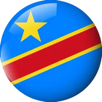 Congo Bandera Redonda Efecto De Vidrio Brillante Vector Fondo