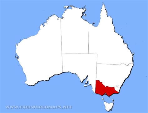 Physical map of Victoria, Australia