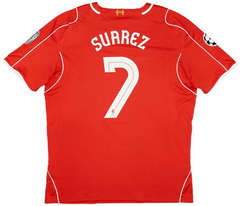 2014 15 Liverpool Home Shirt Suarez 7 7 10 XXL