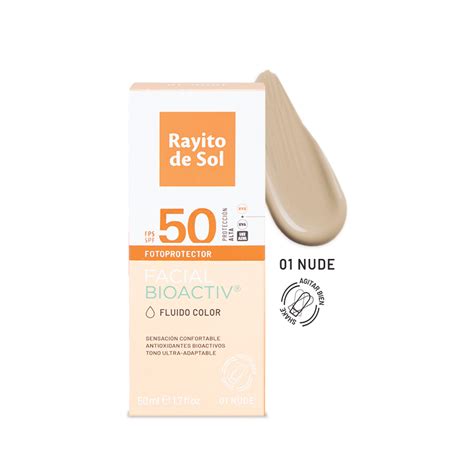 PROTECTOR SOLAR Facial BIOACTIV Fluido Color Nude Tono 1 Rayito De Sol