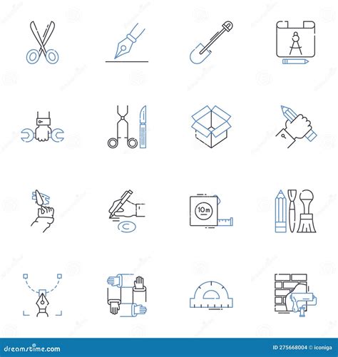 Apparatus Line Icons Collection Machinery Device Tool Equipment