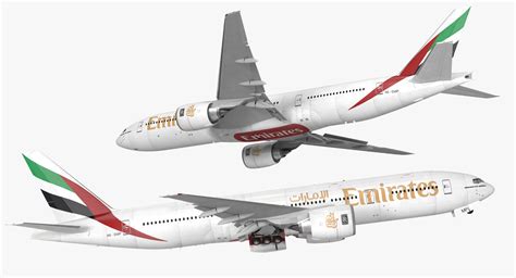 Boeing 777 200ER Emirates Airlines 3D Modell 3D Modell 129 C4d Max