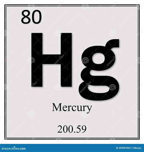 Mercury Chemical Element Symbol Stock Illustration - Illustration of ...