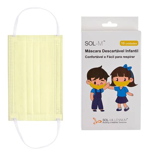 M Scaras Descart Veis Tripla Camada Infantil Amarela Sol Millennium